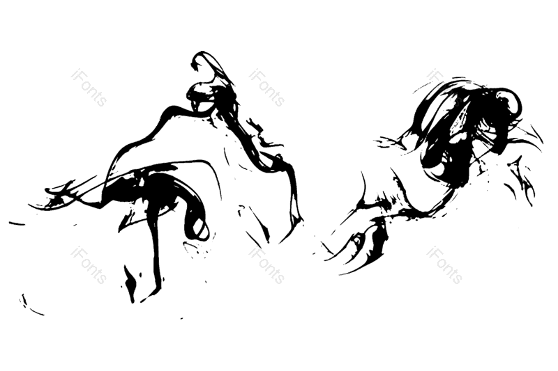 水墨图片,油画笔触元素,墨迹PNG,笔触免抠素材